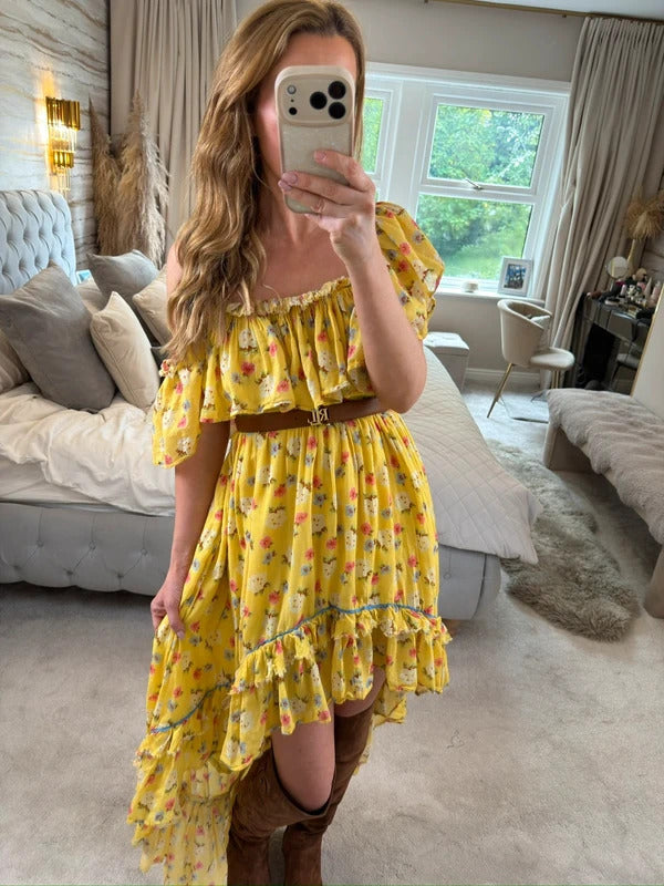 LoveShackFancy Alexia Sunbath Yellow Dress 8