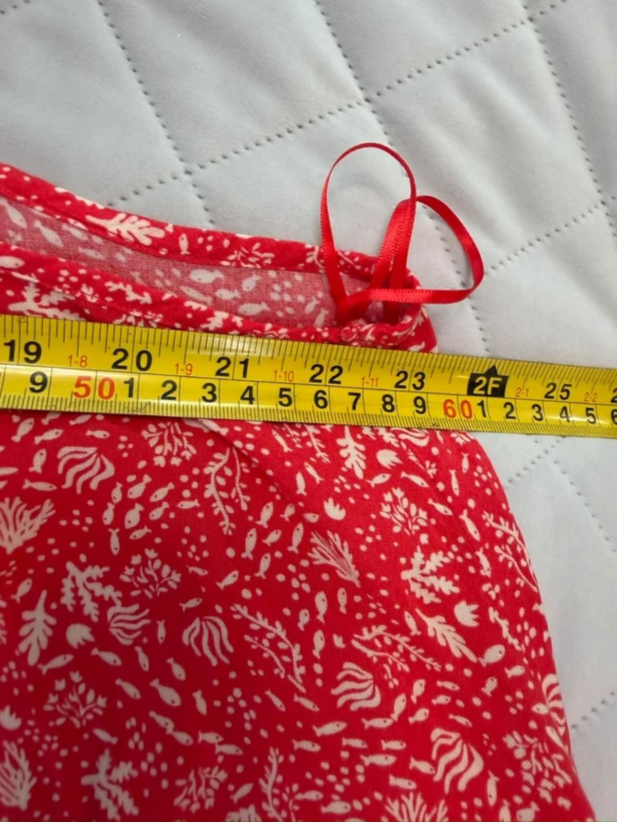 M&S Red & White Floral Floaty Summer Dress 16