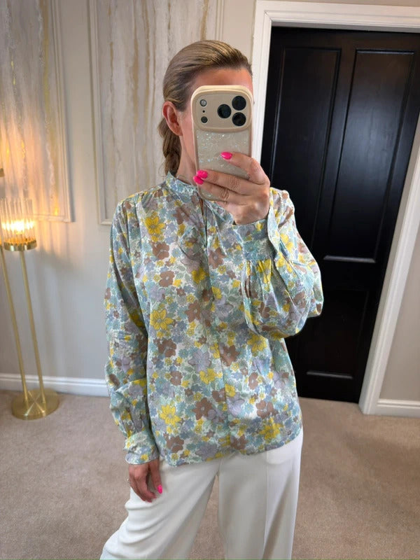 La Redoute Oversized Floral Tie Front Blouse 6