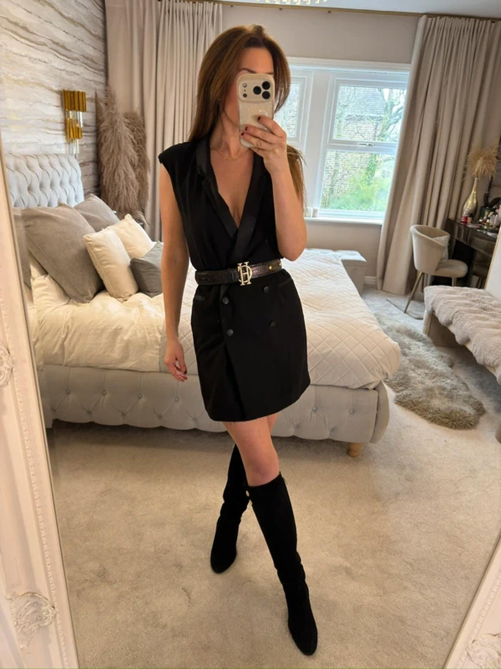 River Island Black Tuxedo Blazer Mini Dress 8