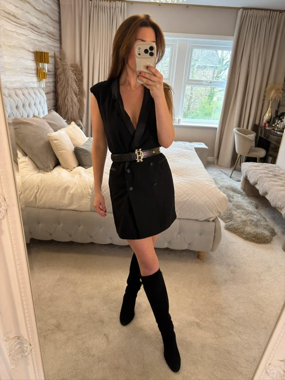 River Island Black Tuxedo Blazer Mini Dress 8