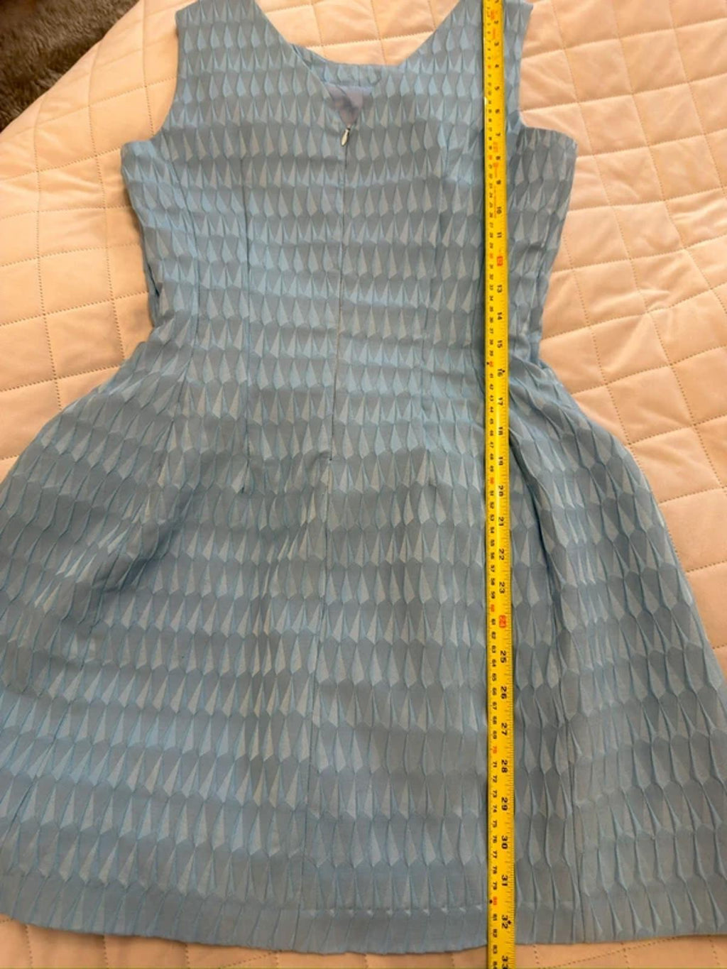 Vintage Blue Structured Mini Dress 10