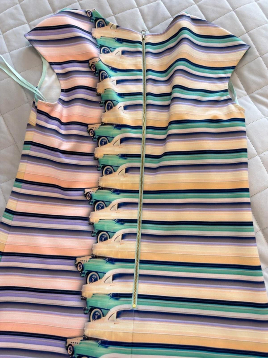 Ted Baker Vintage Charae Car Print Shift Dress 10