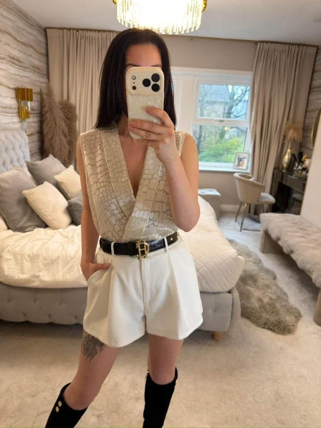 Paraphrase Cream Metallic Blouse 14