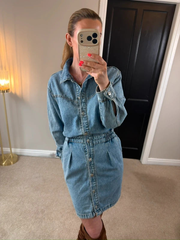 Mango Denim Shirt Dress Size Small