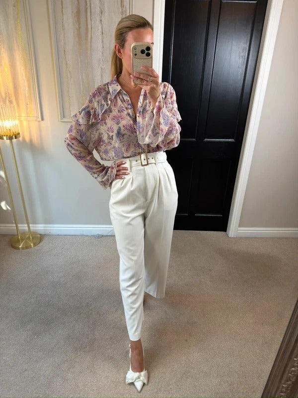 River Island Multicoloured Paisley Frill Blouse 16