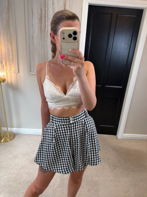 BNWT River Island Black & White Gingham Shorts 10