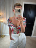 LoveShackFancy Bryant Rush of Red Silk Top 10
