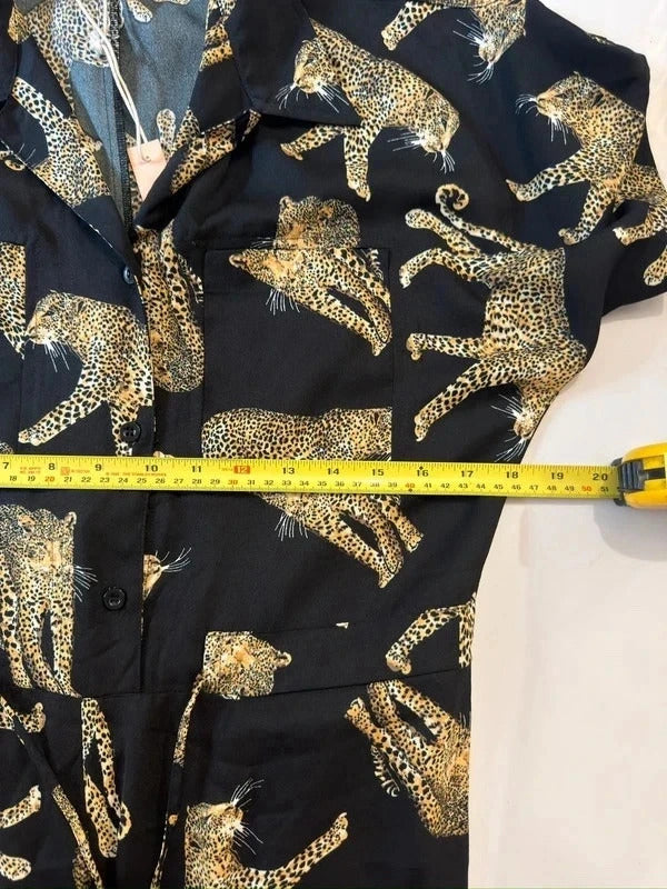 BNWT Dancing Leopard Black Leopard Jumpsuit 6