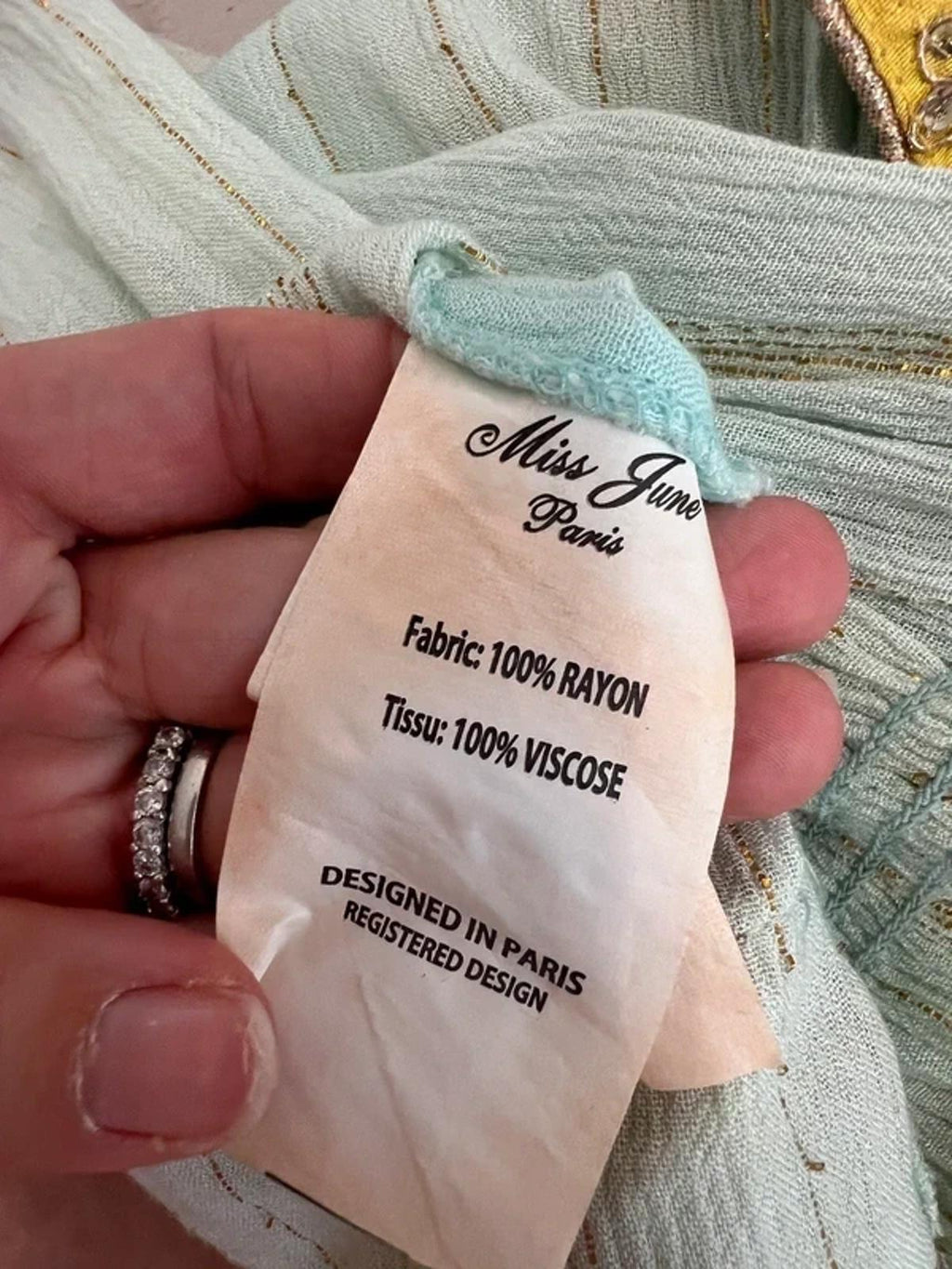 Miss June Mint Green Embellished Kaftan One Size