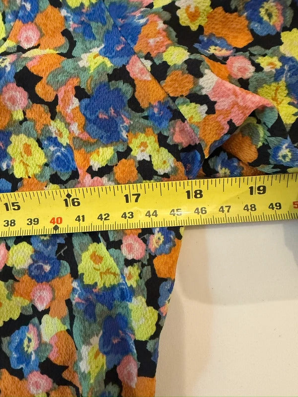 ASOS Multicoloured Floral Tie Back Blouse 10