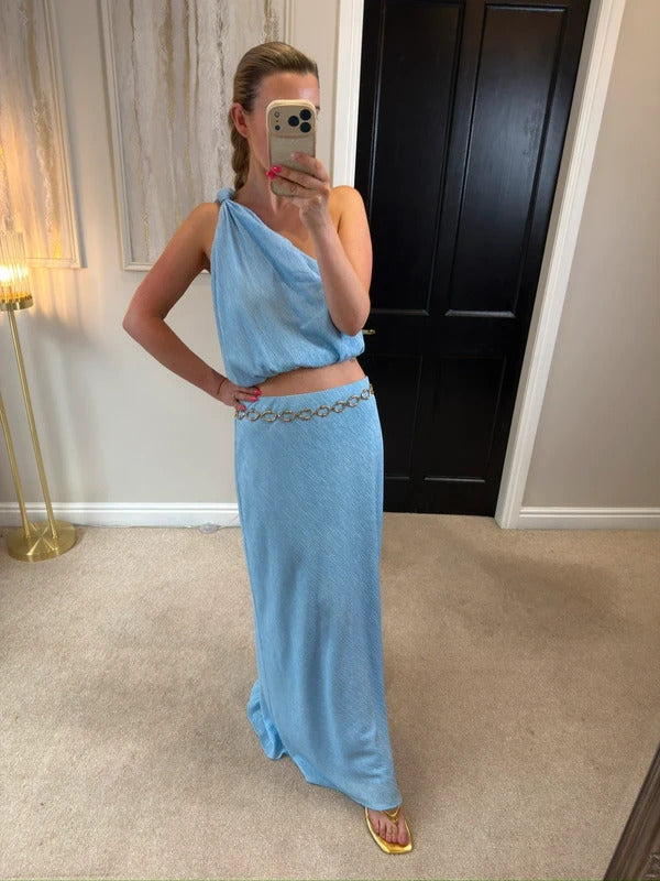BNWT Abercrombie & Fitch Blue Maxi Skirt Co Ord Medium