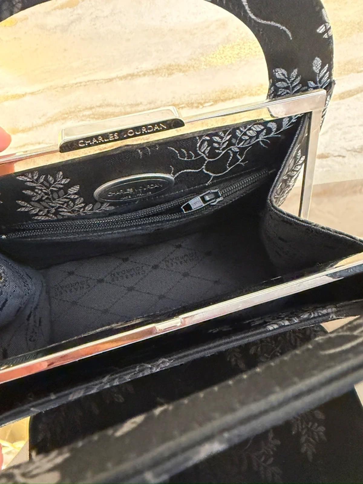 Charles Jourdan Black Floral Mini Bag