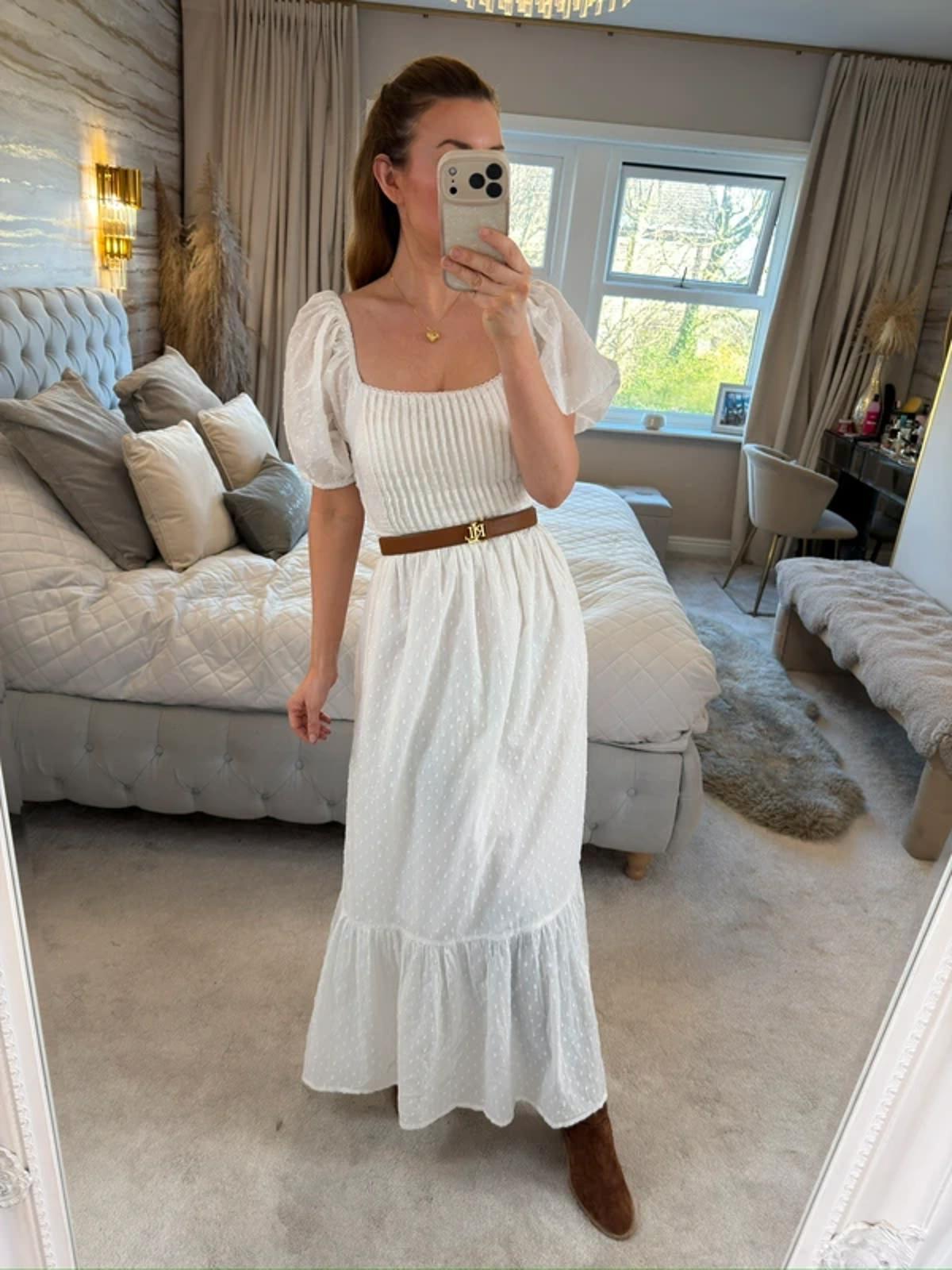 BNWT Asos White Dobby Dress XS