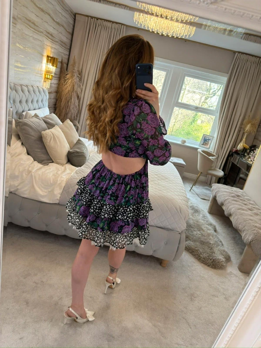 Miss Selfridge Purple Open Back Mini Dress Petite 6
