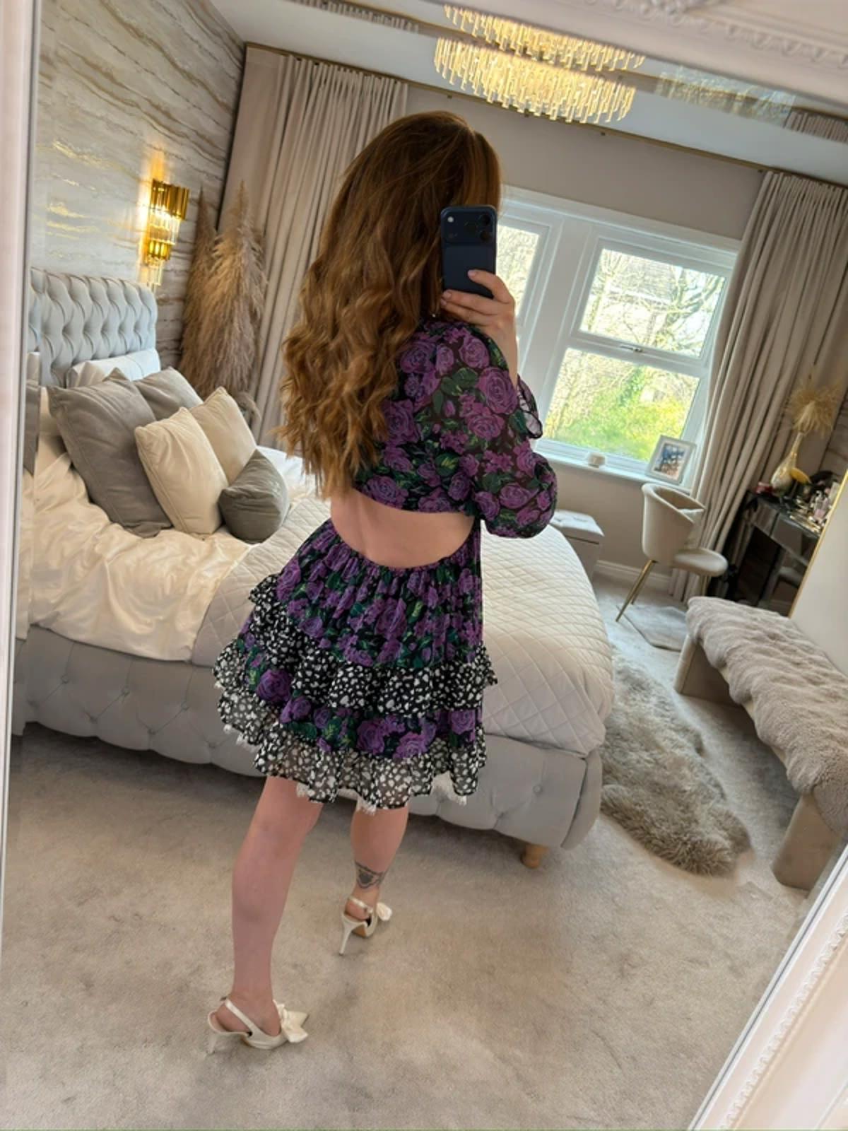 Miss Selfridge Purple Open Back Mini Dress Petite 6
