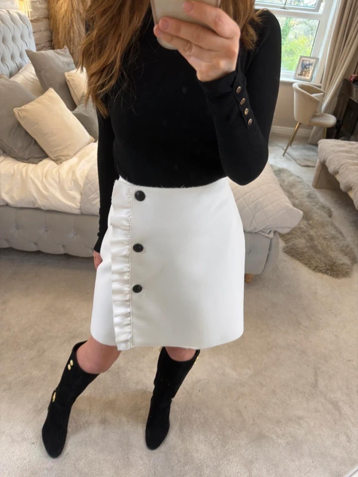 MSGM Milano White Frill Skirt Medium
