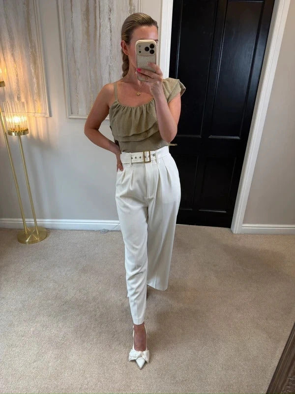 BNWT Zara Oatmeal Asymmetrical Knit Top Small
