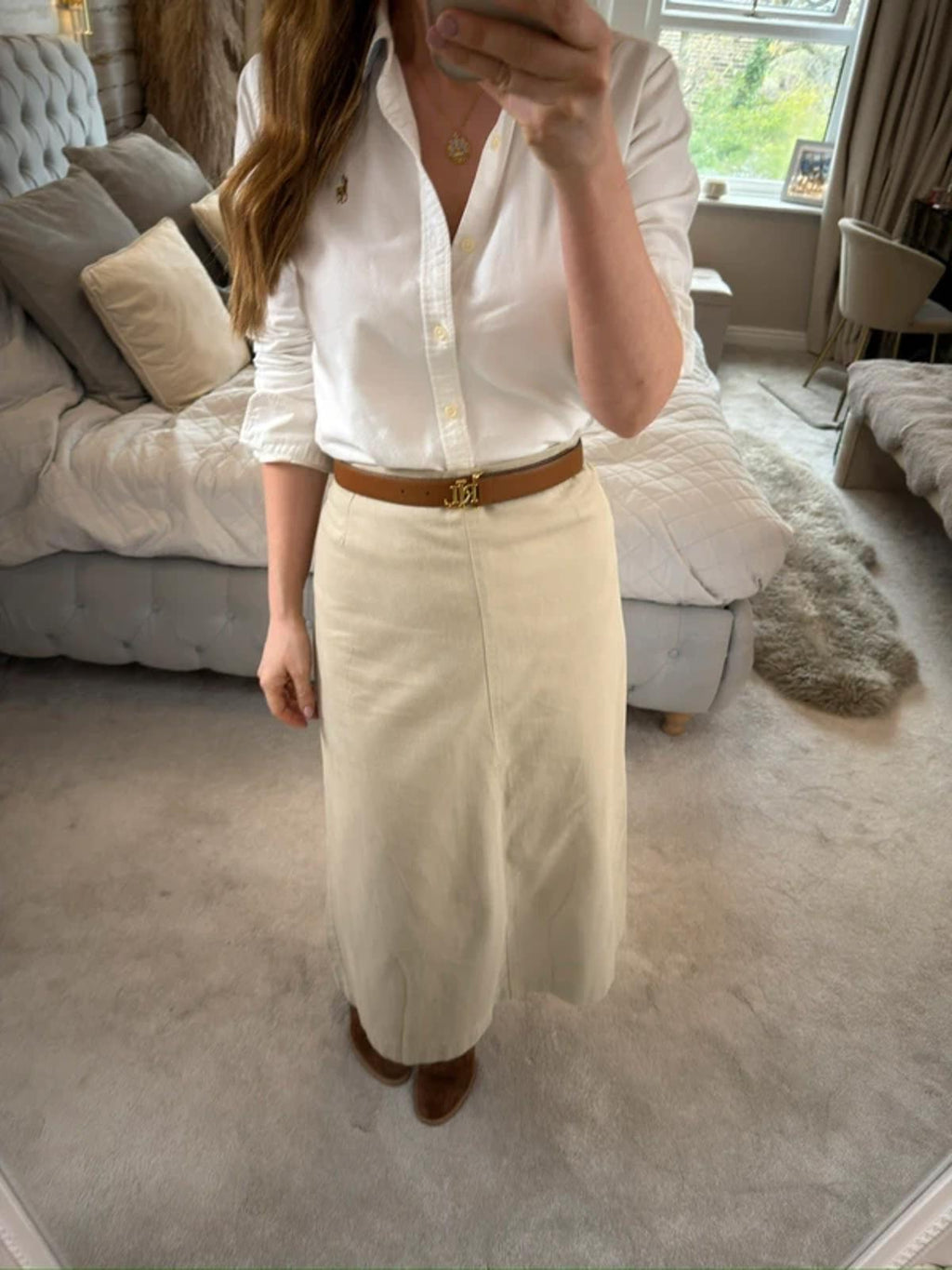 George Cream Midi Skirt 16