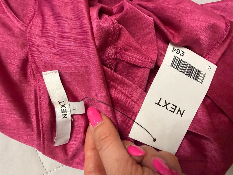 BNWT Next Pink Asymmetrical Maxi Dress 12