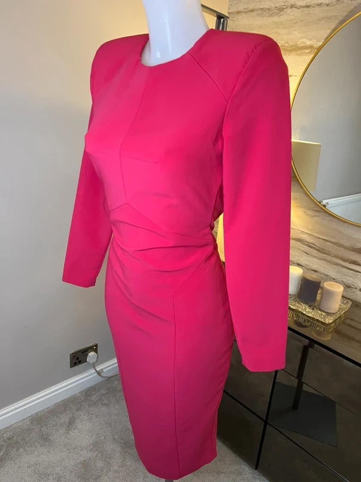 AQ / AQ Pink Open Back Midi Dress 8