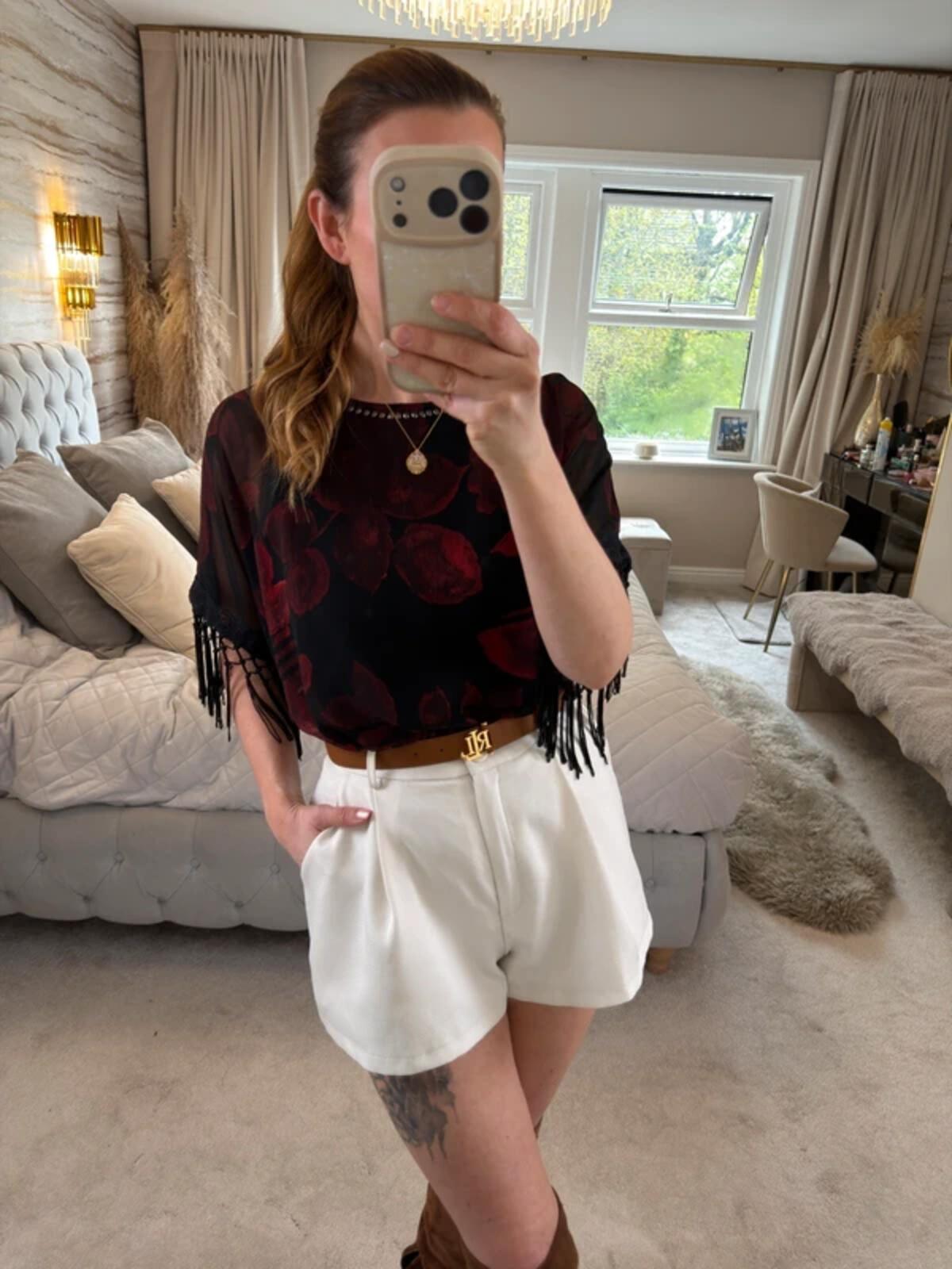 Next Black & Red Tassel Blouse 10