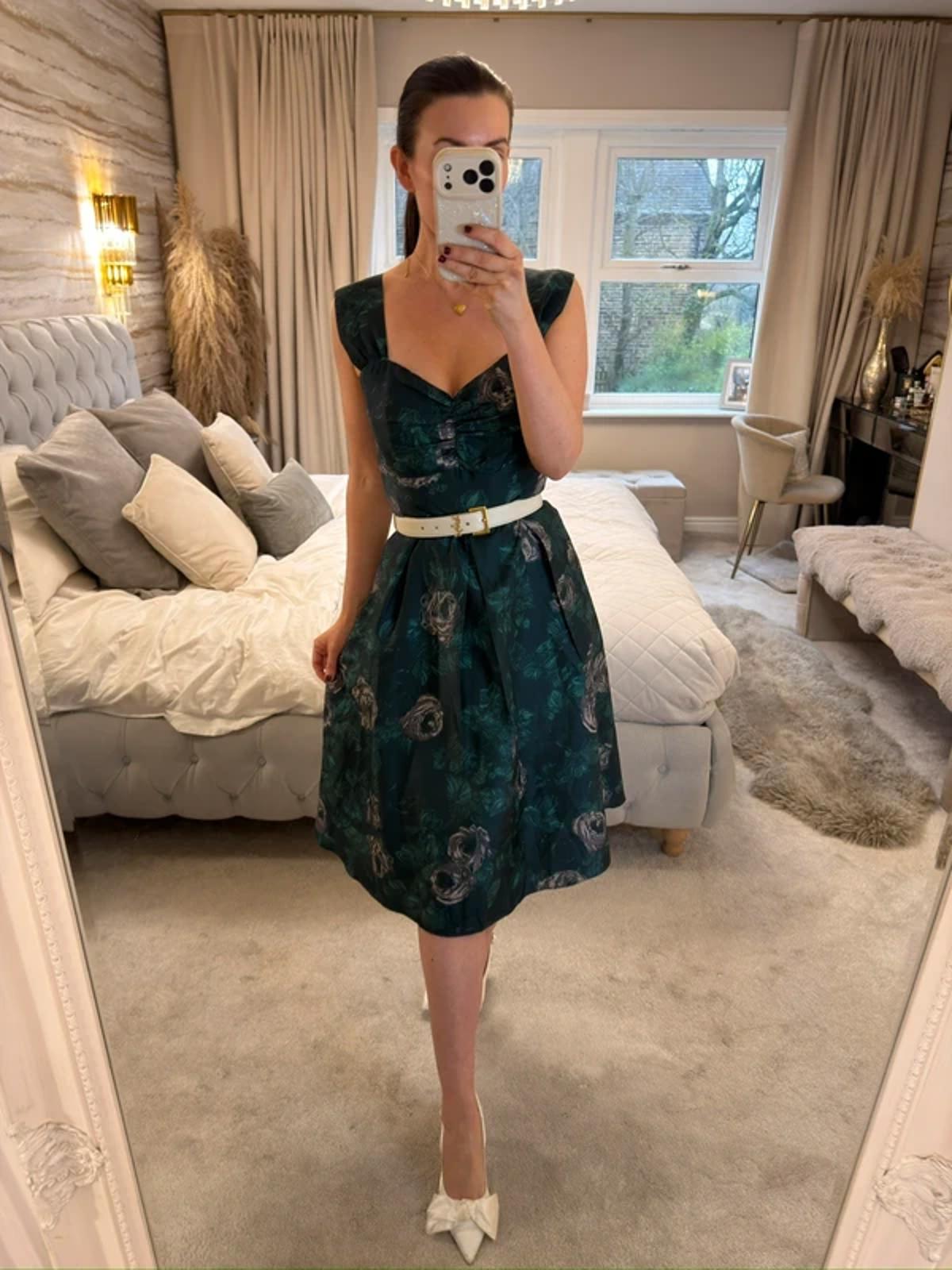 Ariella London Green Floral Midi Dress 12