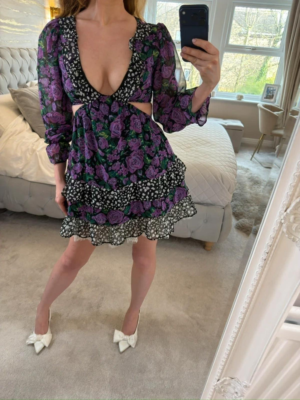 Miss Selfridge Purple Open Back Mini Dress Petite 6