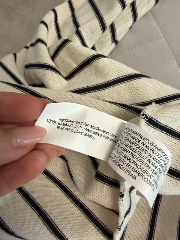 BNWT Zara Cream & Black Stripe Maxi Dress Medium