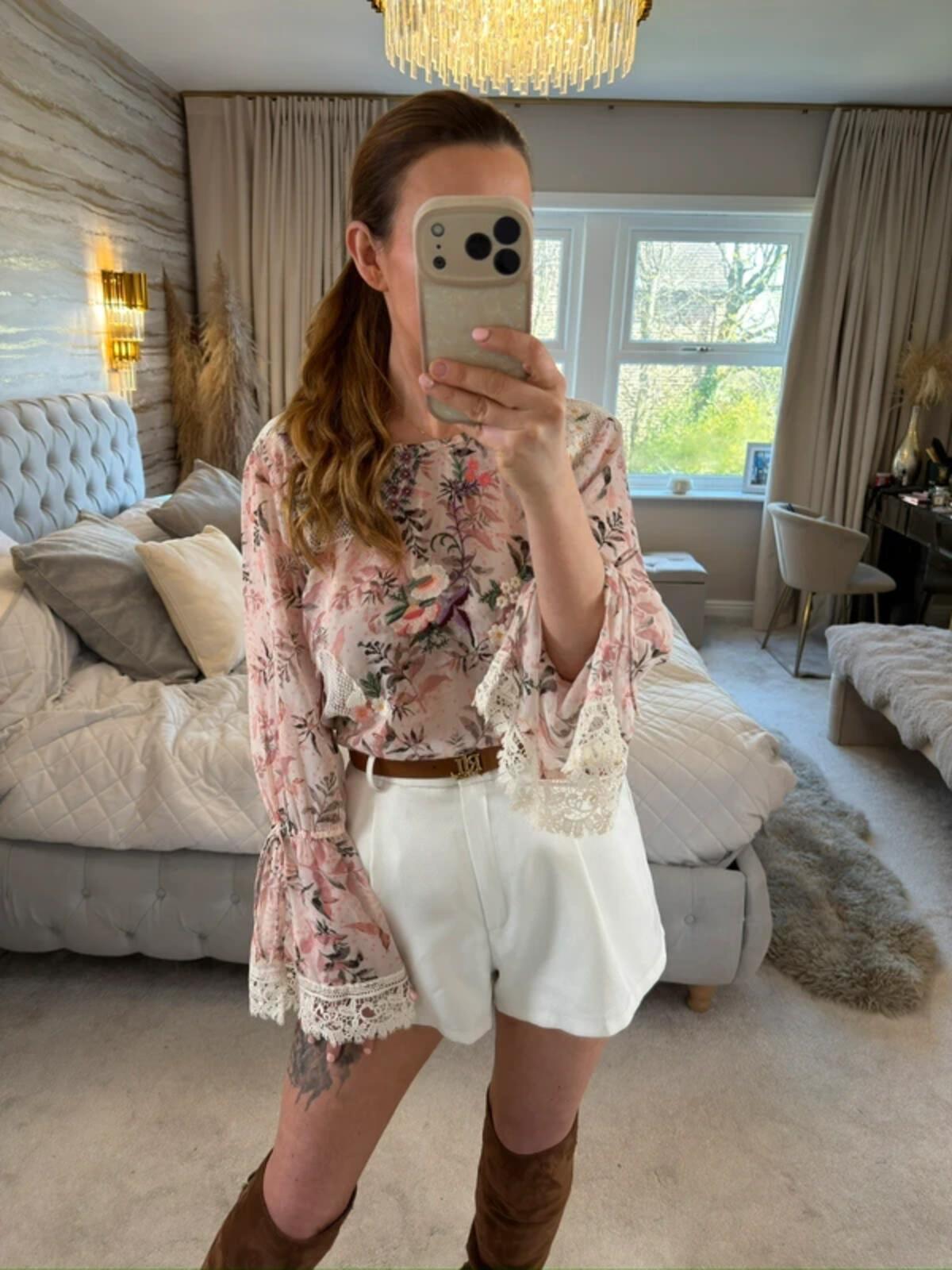 Per Una Pink Lace Boho Blouse 12