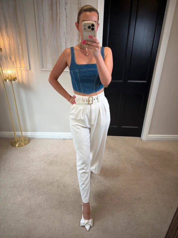 Tommy Jeans Denim Corset Top Small