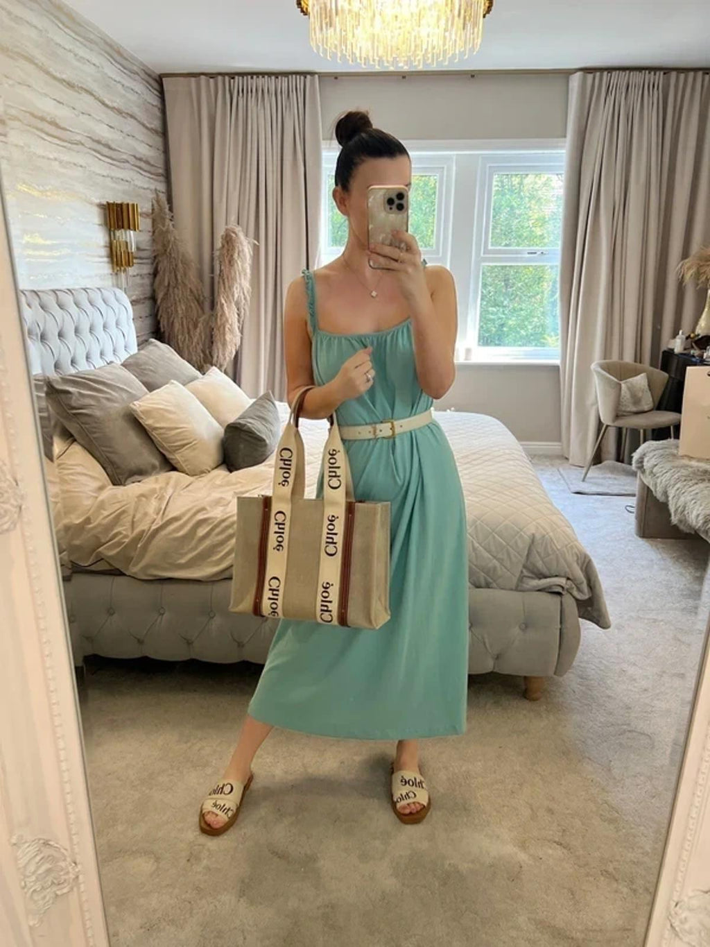 BNWT Zara Mint Green Midi Dress Large