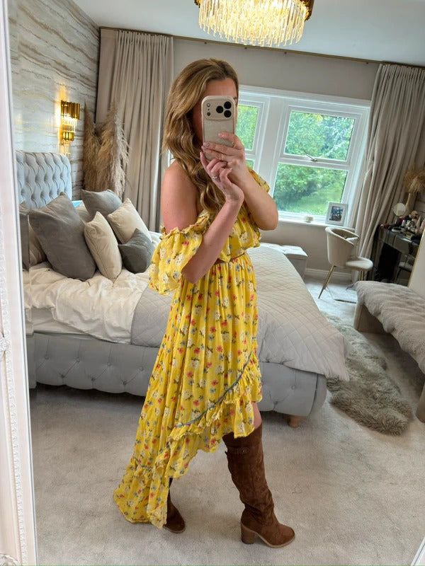 LoveShackFancy Alexia Sunbath Yellow Dress 8
