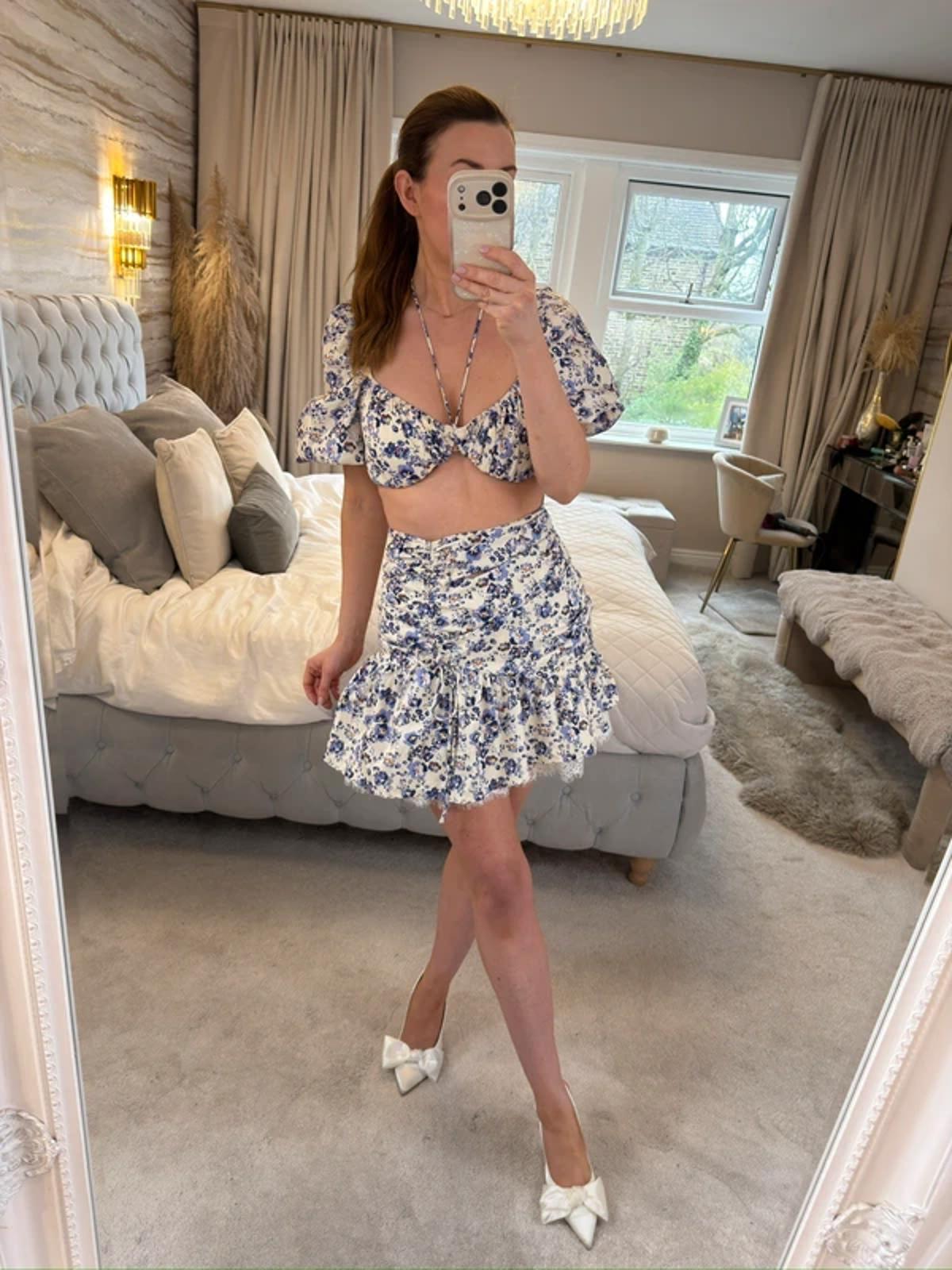 Missguided Purple & White Skirt Co Ord Set 8