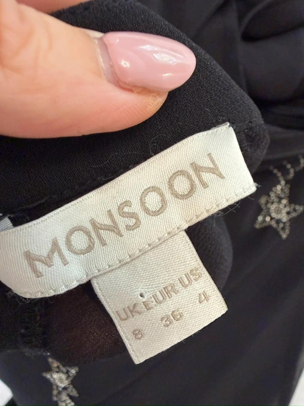 Monsoon Black Tanya Embellished Stars Wide Leg Jumpsuit 8
