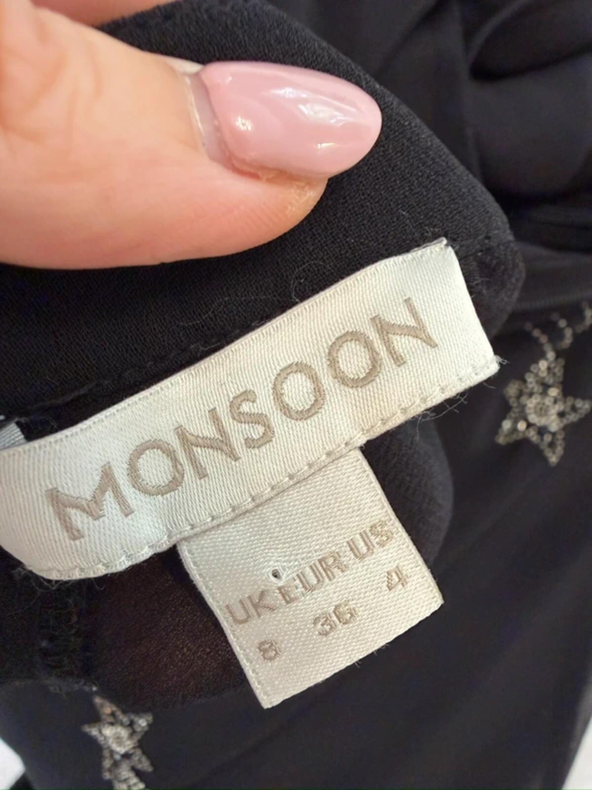 Monsoon Black Tanya Embellished Stars Wide Leg Jumpsuit 8