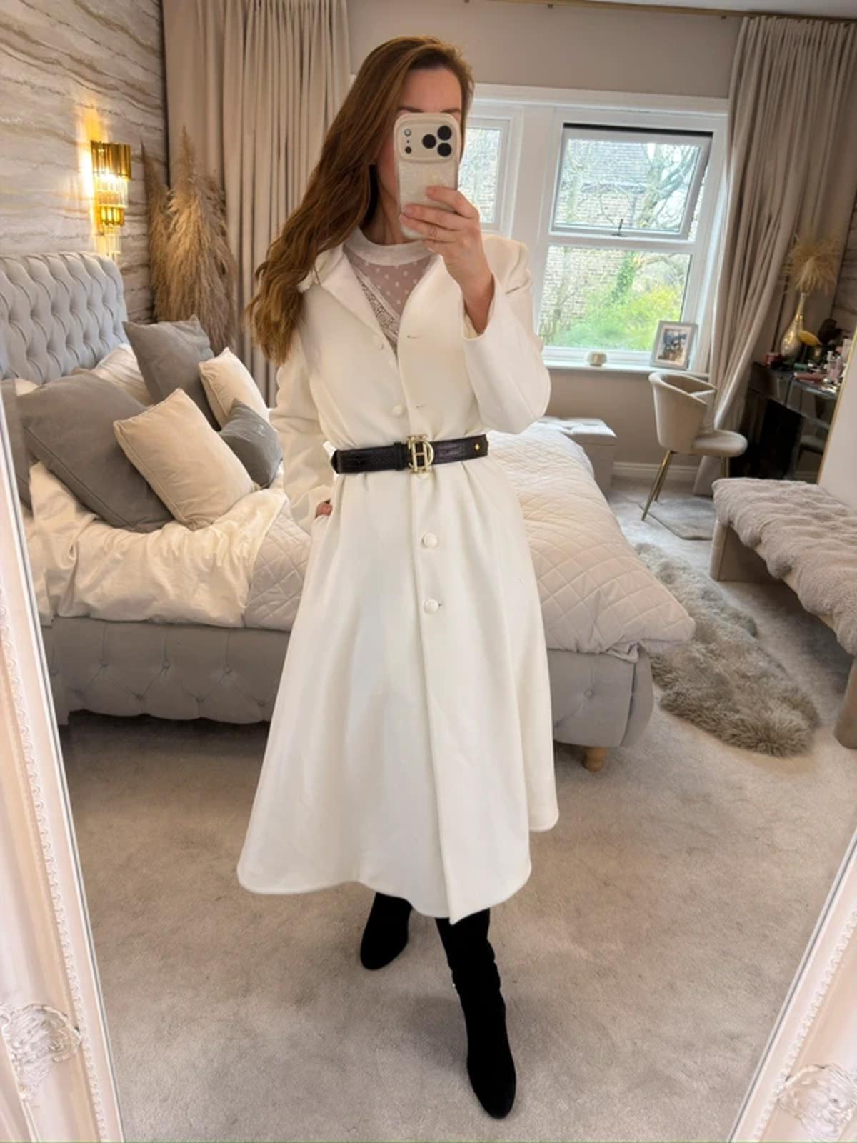 BNWT Lizabella Off White A Line Coat 10