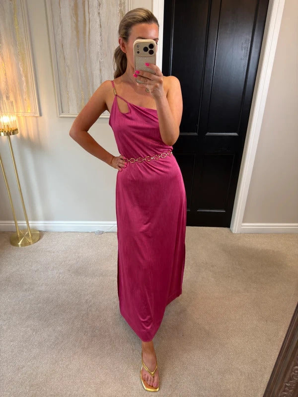 BNWT Next Pink Asymmetrical Maxi Dress 12
