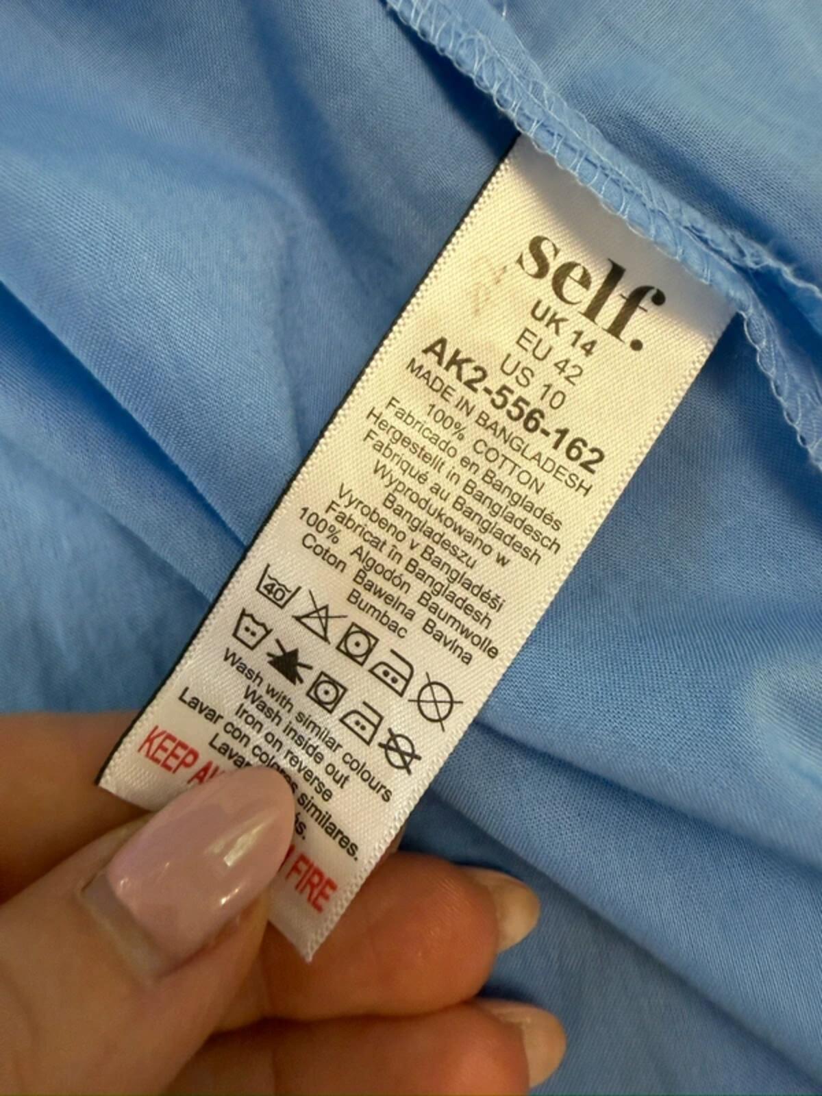 Self Blue Oversized Shirt 100% Cotton 14