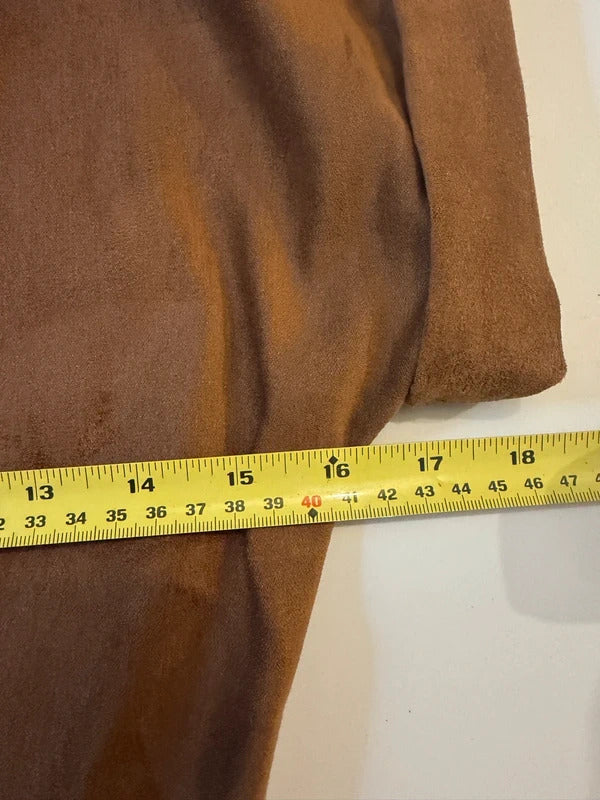 Brown Faux Suede Button Mini Dress Small