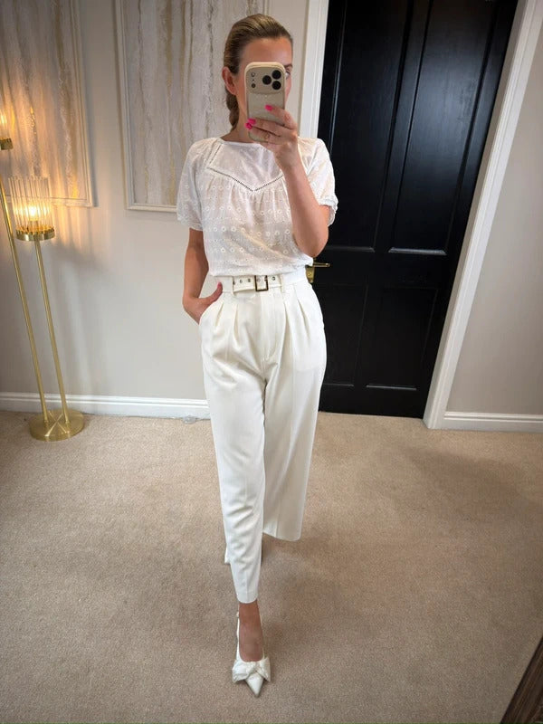 Next White Broderie Anglaise Puff Sleeve Top 12