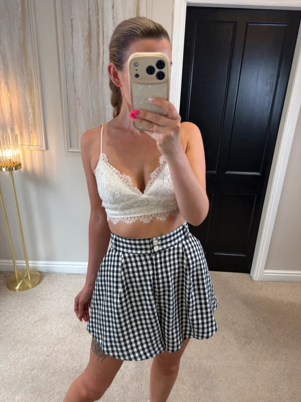 BNWT River Island Black & White Gingham Shorts 10