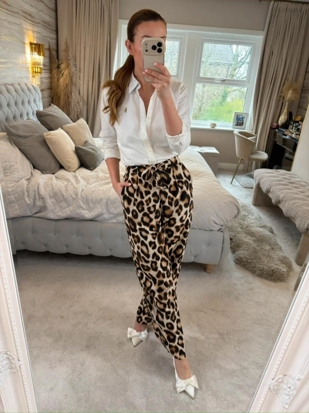 F&F Animal Print Belted Trouser 10