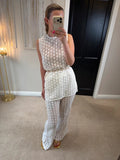 Vita Grace White Sheer Lace Co Ord One Size