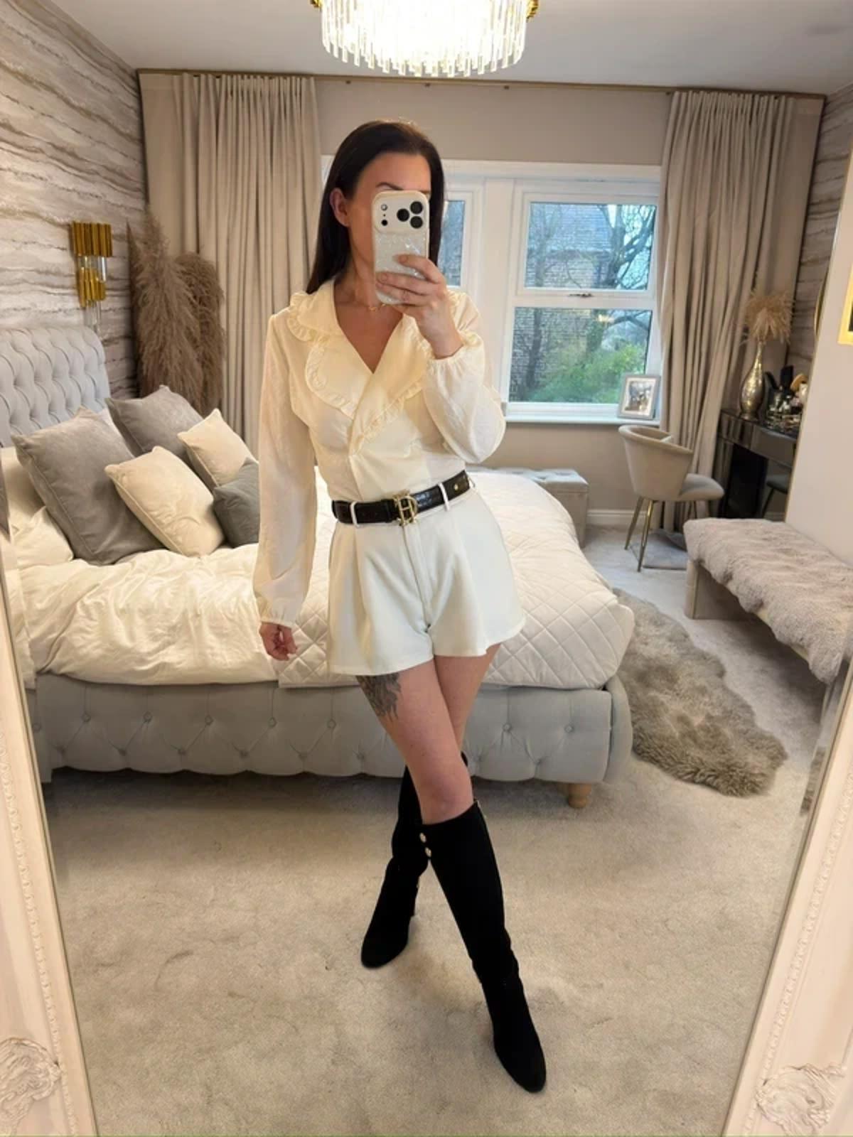 New Look Cream Frill Collar Boho Blouse 6