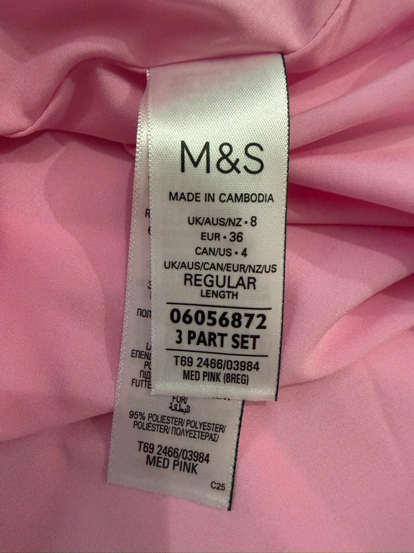 BNWT Marks & Spencer’s Pink Midaxi Belted Dress 8