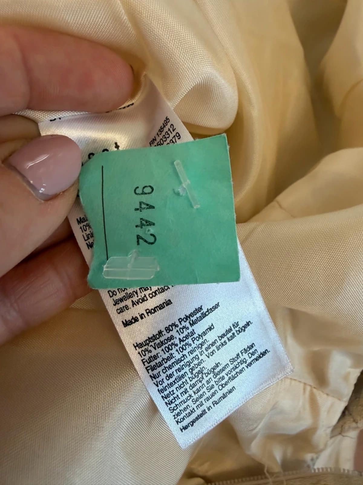 Coast Ivory & Gold Dip Hem Dress 12