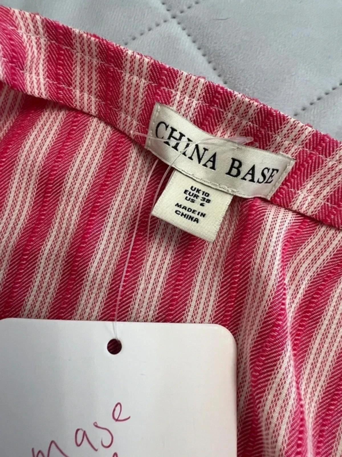 China Base Pink Stripe Waistcoat 10