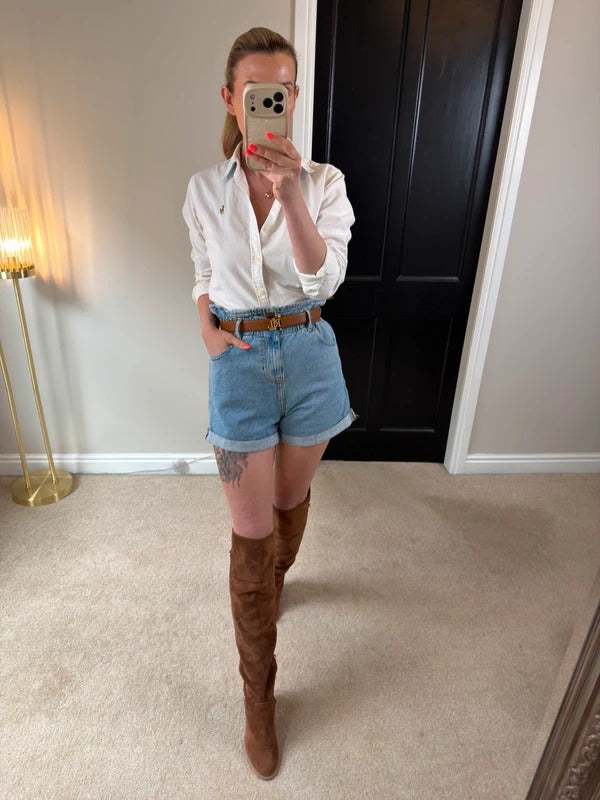 River Island Denim Paperbag Shorts 8