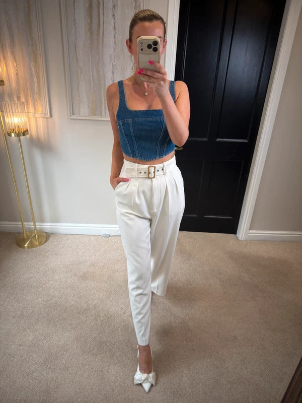 Tommy Jeans Denim Corset Top Small